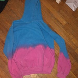 pink and blue ombré hoodie